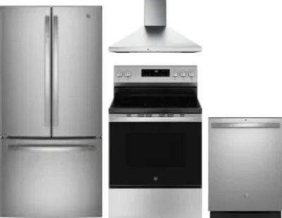 4 Piece Package Includes Refrigerator, Range, Hood And Dishwasher