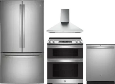 4 Piece Package Includes Refrigerator, Range, Hood And Dishwasher