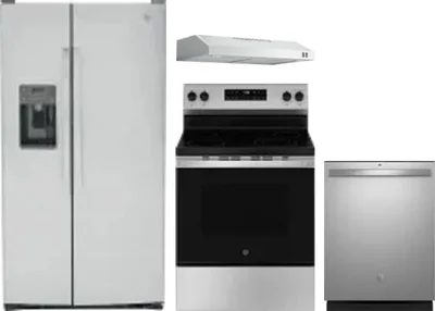 4 Piece Package Includes Refrigerator, Range, Hood And Dishwasher