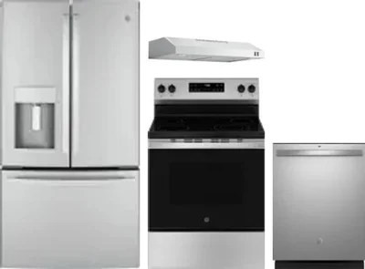 4 Piece Package Includes Refrigerator, Range, Hood And Dishwasher