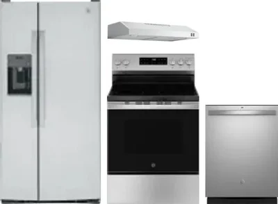 4 Piece Package Includes Refrigerator, Range, Hood And Dishwasher