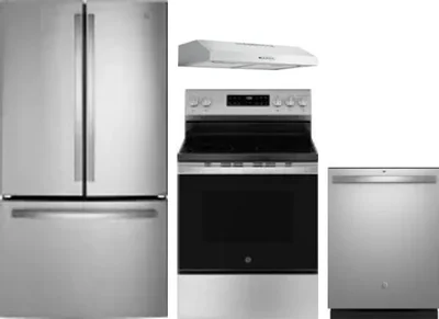 4 Piece Package Includes Refrigerator, Range, Hood And Dishwasher