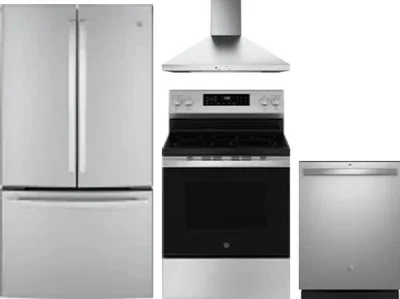 4 Piece Package Includes Refrigerator, Range, Hood And Dishwasher
