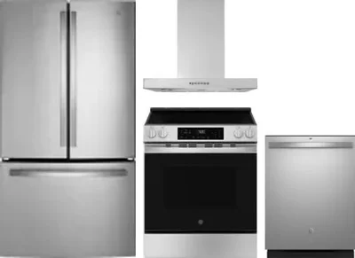 4 Piece Package Includes Refrigerator, Range, Hood And Dishwasher