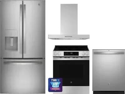 4 Piece Package Includes Refrigerator, Range, Hood And Dishwasher