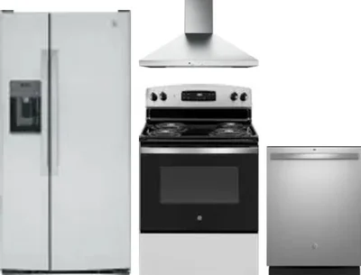 4 Piece Package Includes Refrigerator, Range, Hood And Dishwasher