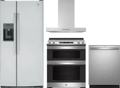 4 Piece Package Includes Refrigerator, Range, Hood And Dishwasher