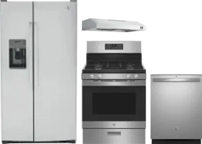 4 Piece Package Includes Refrigerator, Range, Hood And Dishwasher
