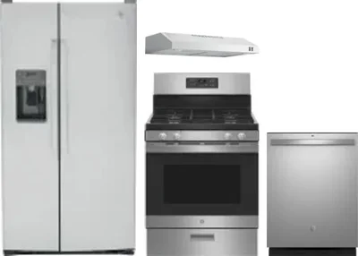 4 Piece Package Includes Refrigerator, Range, Hood And Dishwasher