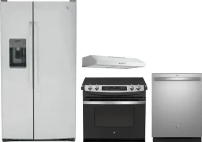 4 Piece Package Includes Refrigerator, Range, Hood And Dishwasher