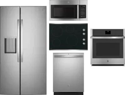 5 Piece Package Includes Refrigerator, Cooktop, Wall Oven, Microwave And Dishwasher