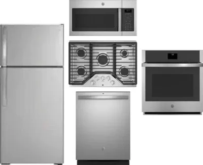 5 Piece Package Includes Refrigerator, Cooktop, Wall Oven, Microwave And Dishwasher