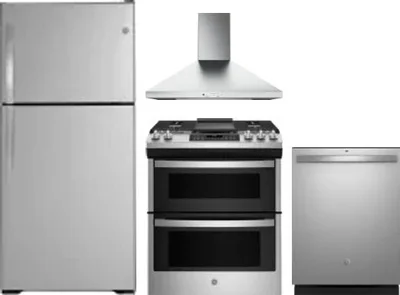 4 Piece Package Includes Refrigerator, Range, Hood And Dishwasher