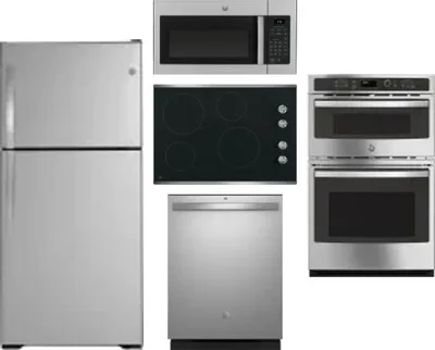 5 Piece Package Includes Refrigerator, Cooktop, Wall Oven, Microwave And Dishwasher