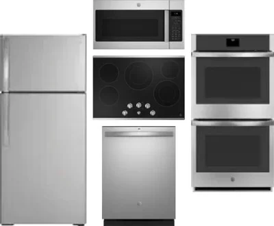 5 Piece Package Includes Refrigerator, Cooktop, Wall Oven, Microwave And Dishwasher