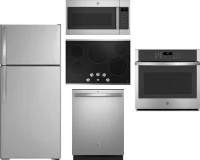 5 Piece Package Includes Refrigerator, Cooktop, Wall Oven, Microwave And Dishwasher