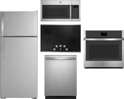 5 Piece Package Includes Refrigerator, Cooktop, Wall Oven, Microwave And Dishwasher