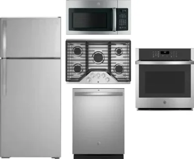 5 Piece Package Includes Refrigerator, Cooktop, Wall Oven, Microwave And Dishwasher