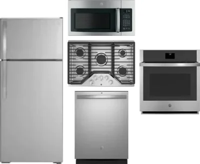 5 Piece Package Includes Refrigerator, Cooktop, Wall Oven, Microwave And Dishwasher