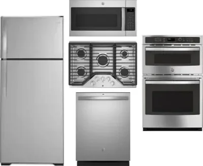 5 Piece Package Includes Refrigerator, Cooktop, Wall Oven, Microwave And Dishwasher