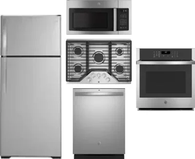 5 Piece Package Includes Refrigerator, Cooktop, Wall Oven, Microwave And Dishwasher