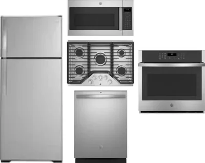 5 Piece Package Includes Refrigerator, Cooktop, Wall Oven, Microwave And Dishwasher