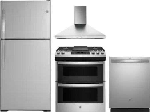 4 Piece Package Includes Refrigerator, Range, Hood And Dishwasher