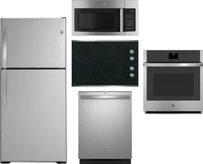 5 Piece Package Includes Refrigerator, Cooktop, Wall Oven, Microwave And Dishwasher
