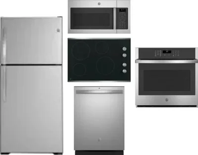 5 Piece Package Includes Refrigerator, Cooktop, Wall Oven, Microwave And Dishwasher