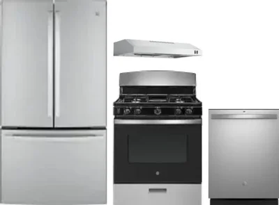 4 Piece Package Includes Refrigerator, Range, Hood And Dishwasher