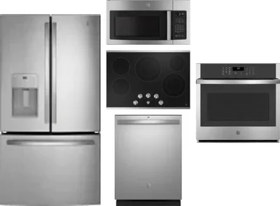 5 Piece Package Includes Refrigerator, Cooktop, Wall Oven, Microwave And Dishwasher