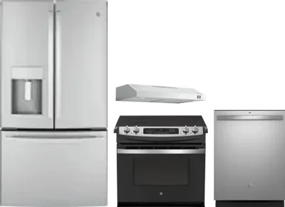 4 Piece Package Includes Refrigerator, Range, Hood And Dishwasher