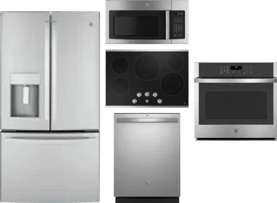 5 Piece Package Includes Refrigerator, Cooktop, Wall Oven, Microwave And Dishwasher