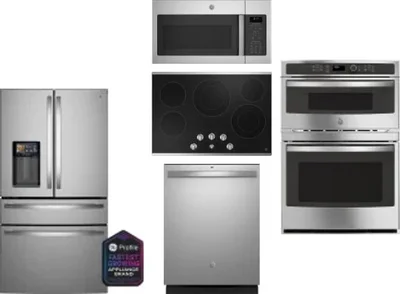 5 Piece Package Includes Refrigerator, Cooktop, Wall Oven, Microwave And Dishwasher
