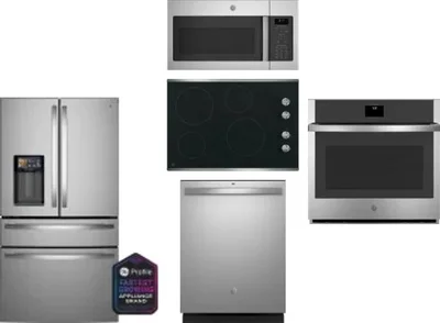 5 Piece Package Includes Refrigerator, Cooktop, Wall Oven, Microwave And Dishwasher