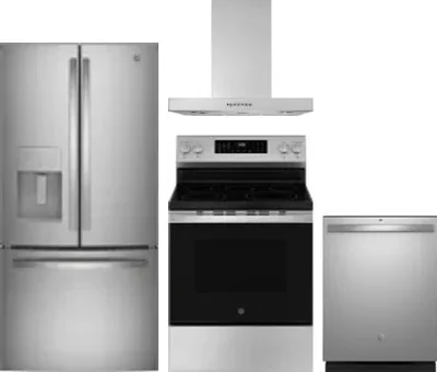 4 Piece Package Includes Refrigerator, Range, Hood And Dishwasher