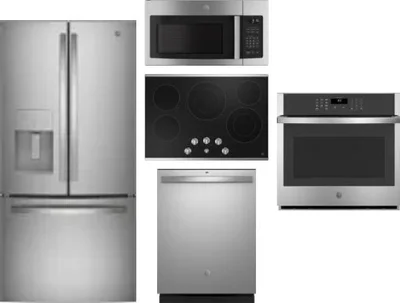 5 Piece Package Includes Refrigerator, Cooktop, Wall Oven, Microwave And Dishwasher