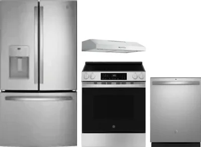 4 Piece Package Includes Refrigerator, Range, Hood And Dishwasher