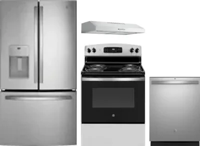 4 Piece Package Includes Refrigerator, Range, Hood And Dishwasher