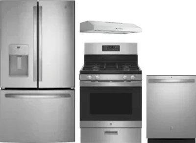 4 Piece Package Includes Refrigerator, Range, Hood And Dishwasher