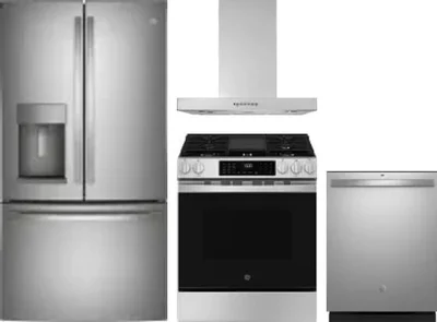 4 Piece Package Includes Refrigerator, Range, Hood And Dishwasher