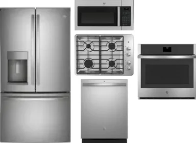 5 Piece Package Includes Refrigerator, Cooktop, Wall Oven, Microwave And Dishwasher