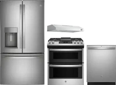 4 Piece Package Includes Refrigerator, Range, Hood And Dishwasher