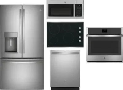 5 Piece Package Includes Refrigerator, Cooktop, Wall Oven, Microwave And Dishwasher