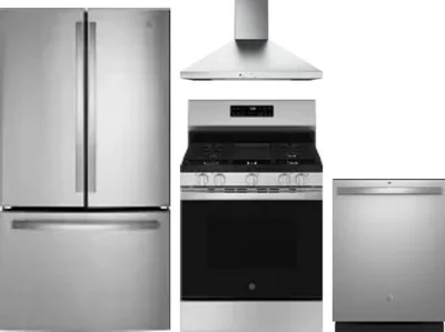 4 Piece Package Includes Refrigerator, Range, Hood And Dishwasher