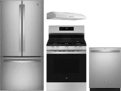 4 Piece Package Includes Refrigerator, Range, Hood And Dishwasher