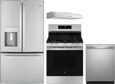 4 Piece Package Includes Refrigerator, Range, Hood And Dishwasher