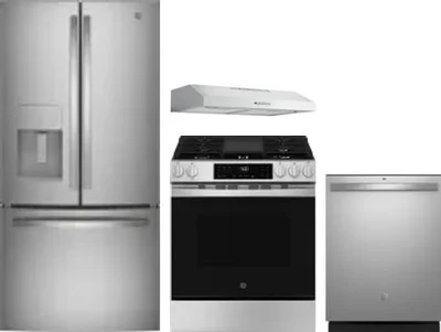 4 Piece Package Includes Refrigerator, Range, Hood And Dishwasher