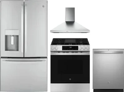 4 Piece Package Includes Refrigerator, Range, Hood And Dishwasher