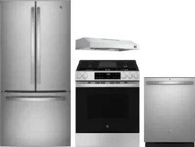 4 Piece Package Includes Refrigerator, Range, Hood And Dishwasher